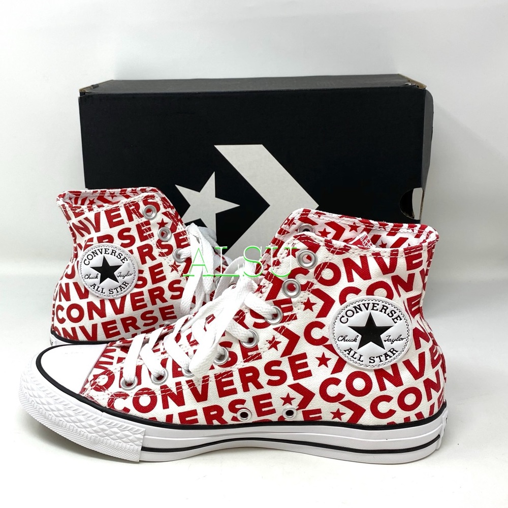 Converse Ctas High Top Logo Print Enamel Red Women - Picture 5 of 11